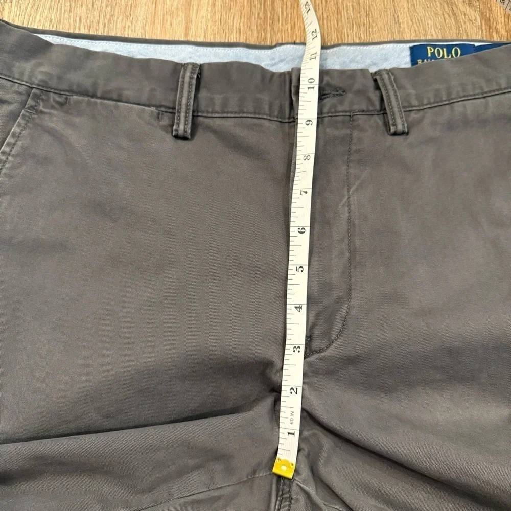 Polo Ralph Lauren Mens Straight Fit The Polo Chino Pants Gray 34x34 Preppy FLAW